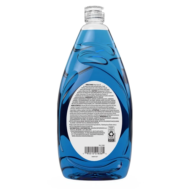 Alt view image 3 of 4 - Amazon Basics Liquid Dish Soap, Fresh Scent, Grease-cutting Formula, 30 Fl Oz, Pack of 1