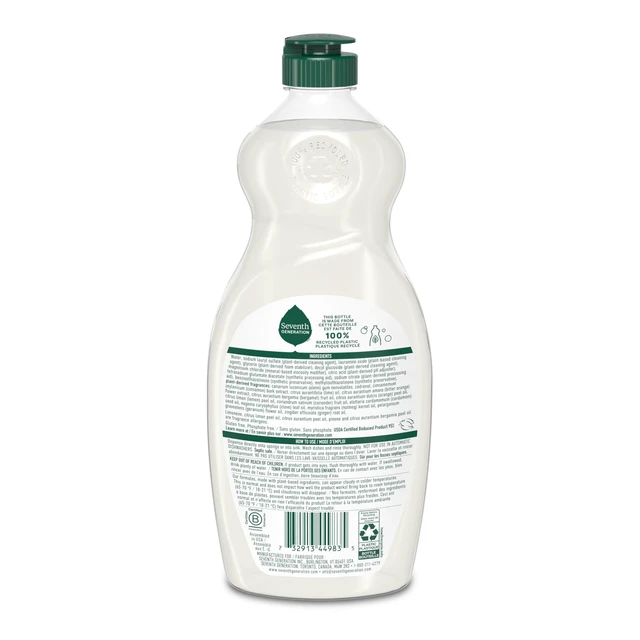 Alt view image 2 of 6 - Seventh Generation Dish Soap, Fresh Lime & Ginger Scent, 19 oz, 1 Count