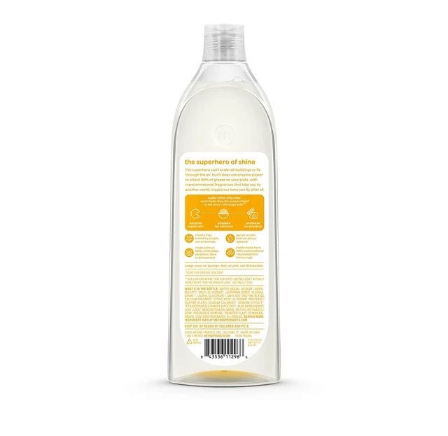 Alt view image 3 of 6 - method Super Shine Liquid Dish Soap, Coastal Citron Scented, 16 fl oz
