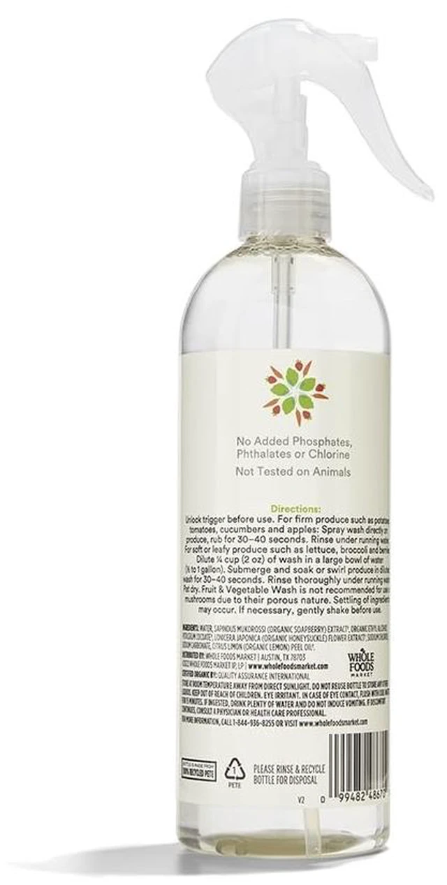 Alt view image 5 of 6 - 365 by Whole Foods Market, Organic Fruit & Vegetable Wash, 16 Fl Oz