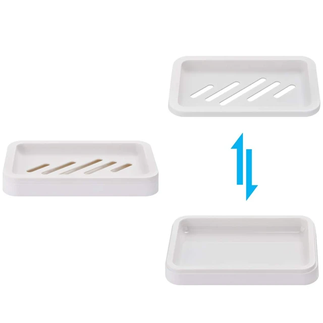 Alt view image 5 of 5 - 2PCS Draining Soap Dishes, Dishwashing Sponge Holder with Water Tray