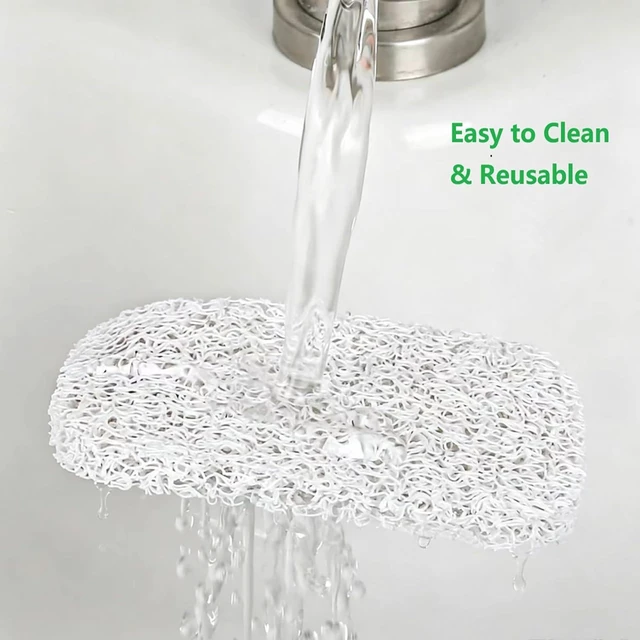 Alt view image 4 of 7 - 4 Pack Soap Holder Pad,Soap Holder for Kitchen & Bathroom,White Non-Slip Soap Lifting Pads for Soap Dish