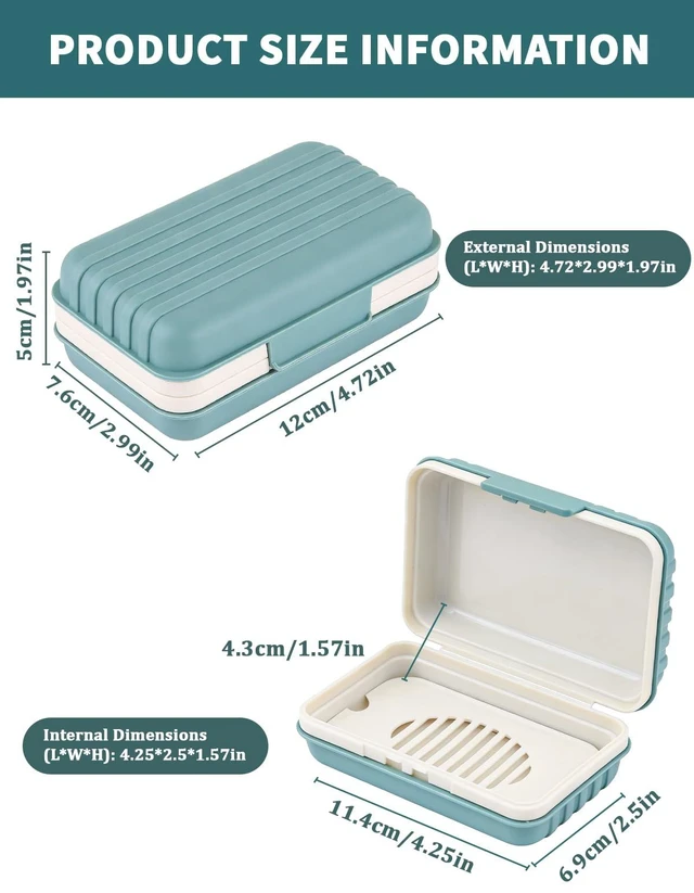 Alt view image 5 of 7 - 1 Pack Travel Bar Soap Holder Dish, Soap Case Box with Lid for Shower