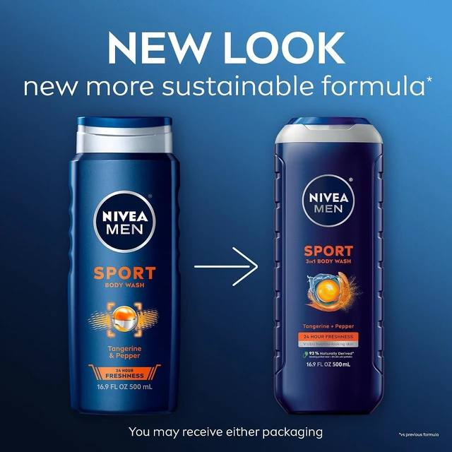 Alt view image 3 of 7 - NIVEA MEN Sport 3-in-1 Body Wash, Tangerine and Pepper, 16.9 FL OZ