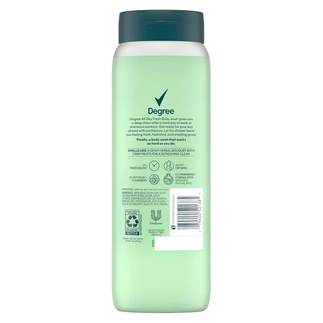 Alt view image 2 of 6 - Degree All Day Fresh Body Wash Fresh Energy Deep Cleansing 20 FO