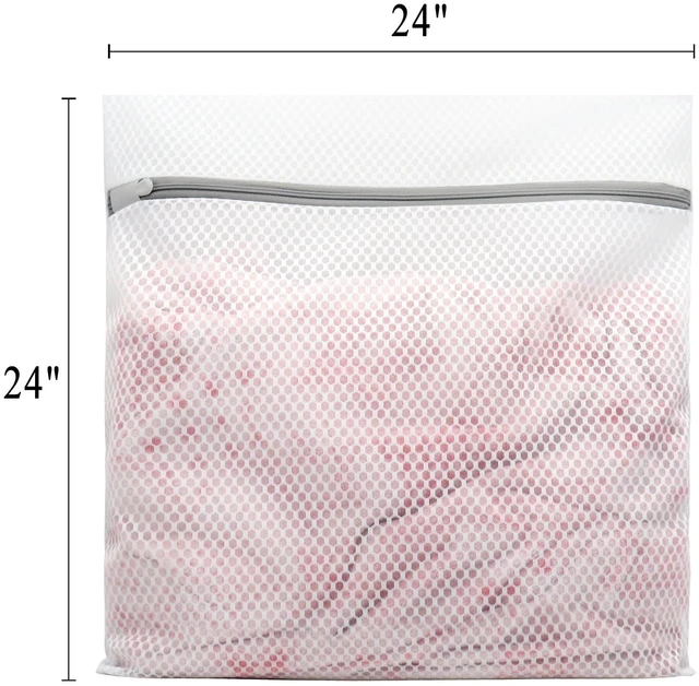 Alt view image 5 of 6 - Muchfun 2Pcs Durable Honeycomb Mesh Laundry Bags for Delicates 24x24 Inches