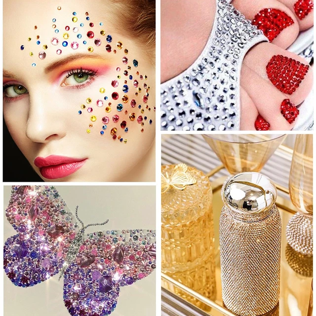 Alt view image 3 of 7 - 24Grids Resin Jelly Rhinestones with 2 Pcs B7000 Jewelry Glue for Crafting, Mixed-Color 3mm Flatback Rainbow Stones Colorful AB Gems Diamonds Charms for Nails Eyes Face Makeup Beuaty Crafting Tumblers