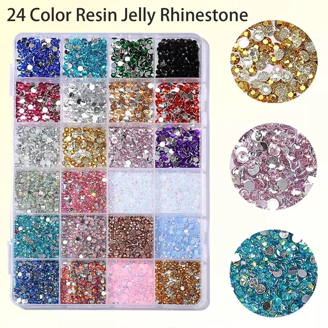 Alt view image 7 of 7 - 24Grids Resin Jelly Rhinestones with 2 Pcs B7000 Jewelry Glue for Crafting, Mixed-Color 3mm Flatback Rainbow Stones Colorful AB Gems Diamonds Charms for Nails Eyes Face Makeup Beuaty Crafting Tumblers