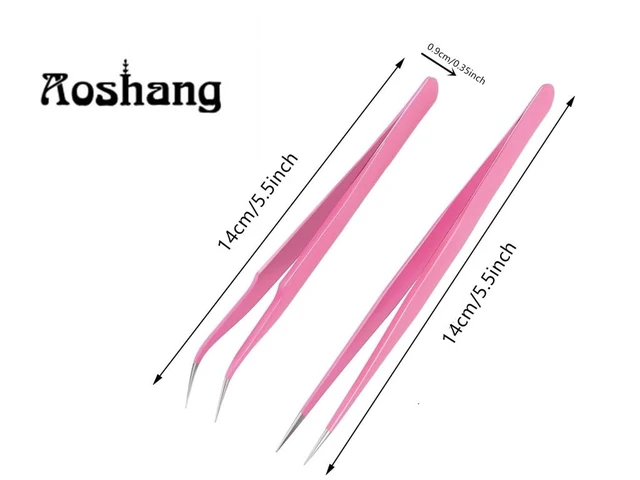 Alt view image 4 of 5 - Aoshang 2PCS Stainless Steel Straight and Curved Tip Tweezers Nippers