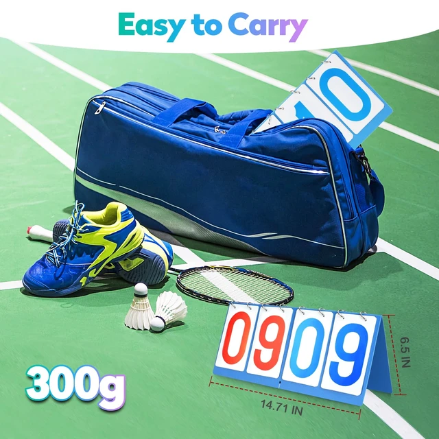 Alt view image 2 of 6 - Basketball Scoreboard, Portable Cornhole Score Keeper, Table Top Flip Score Board with Large Numbers, Waterproof Volleyball Scoreboard, Keeping Score for Sports & Outdoors