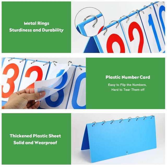 Alt view image 3 of 6 - Basketball Scoreboard, Portable Cornhole Score Keeper, Table Top Flip Score Board with Large Numbers, Waterproof Volleyball Scoreboard, Keeping Score for Sports & Outdoors