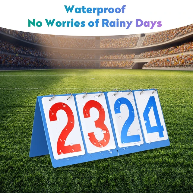 Alt view image 6 of 6 - Basketball Scoreboard, Portable Cornhole Score Keeper, Table Top Flip Score Board with Large Numbers, Waterproof Volleyball Scoreboard, Keeping Score for Sports & Outdoors