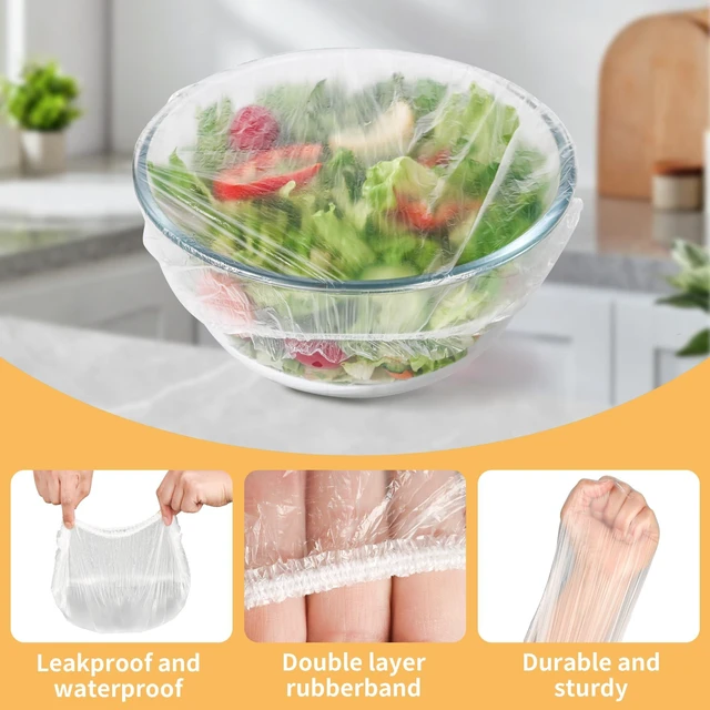 Alt view image 2 of 6 - 200 Bowl Covers for Bread Proofing,Elastic Large Plastic Wrap for Food