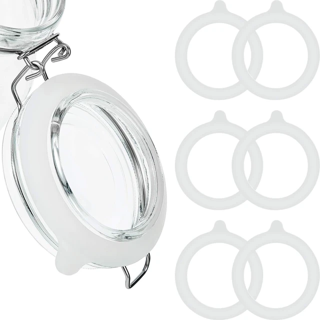 Main image of Outus 8 Pcs Silicone Seals for Glass Jars, 3.75" Replacement Gasket, White