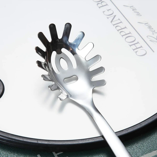 Alt view image 5 of 6 - Spaghetti Spoon, Berglander Pasta Server, Stainless Steel Pasta Spoon, Pasta Fork, Noddle Fork, Heat Resistant, Dishwasher Safe, Easy to Clean