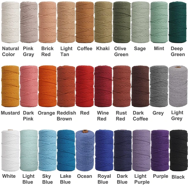 Alt view image 2 of 7 - NOANTA Natural Macrame Cord 2mm x 220yards, Cotton Rope Macrame Yarn