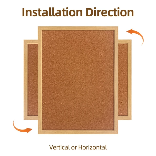 Alt view image 4 of 7 - Cork Bulletin Board, 11 X 14.6 inches with Oak Wood Finish Frame, for Wall Office Home and School