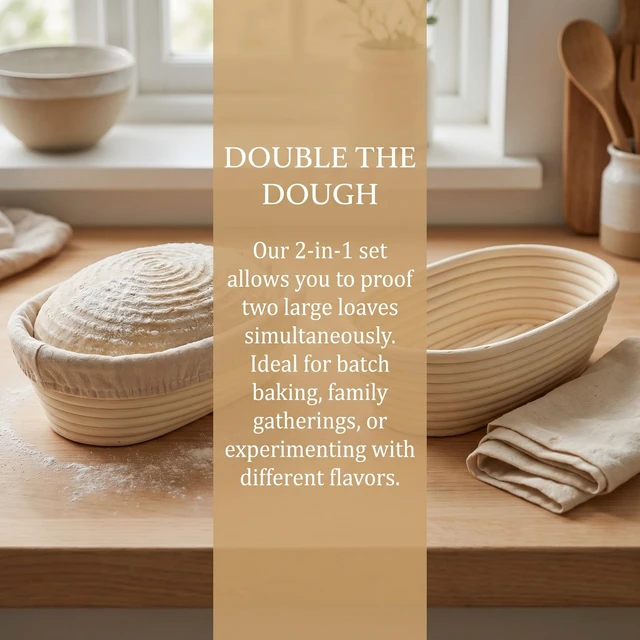 Alt view image 5 of 5 - 2Pcs 11inch Oval Bread Proofing Basket Cloth Liner, Rattan Baking Dough Basket Cover Liner, Sourdough Banneton Proofing Cloth, Fermentation Basket Linen Liner for Baking Supplies (28 * 15 * 8cm)
