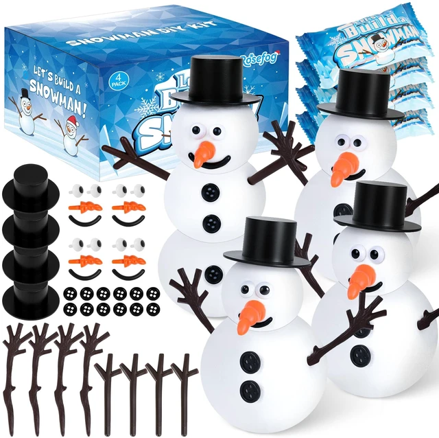 Main image of 4 Pack Christmas Crafts, Air Dry Clay Snowman Kit for Winter Event Games