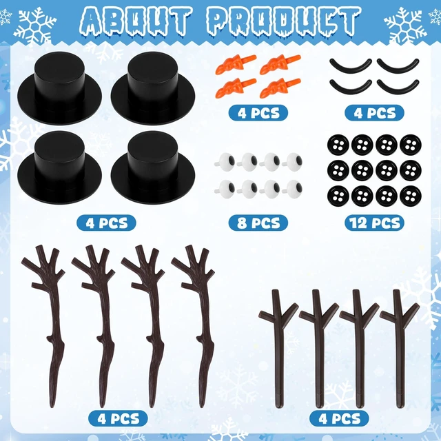 Alt view image 4 of 6 - 4 Pack Christmas Crafts, Air Dry Clay Snowman Kit for Winter Event Games