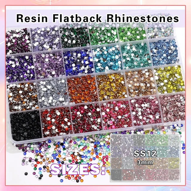 Alt view image 4 of 6 - Resin Rhinestones for Crafting Bedazzling,3MM Rhinestones for Nails Art