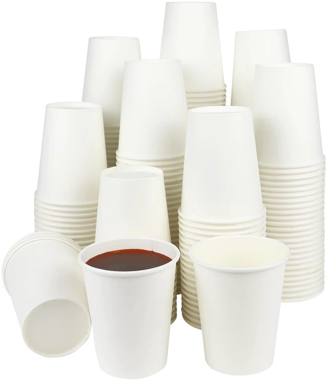 Main image of Paper Cups, 50 Park 8 Oz Disposable Cups for Hot or Cold Beverage, Paper Coffee Cups 8 oz