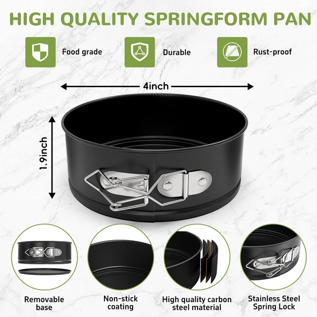 Alt view image 3 of 6 - ZeroPone 4 Inch Mini Springform Pan for Mini Cheesecake Pizza