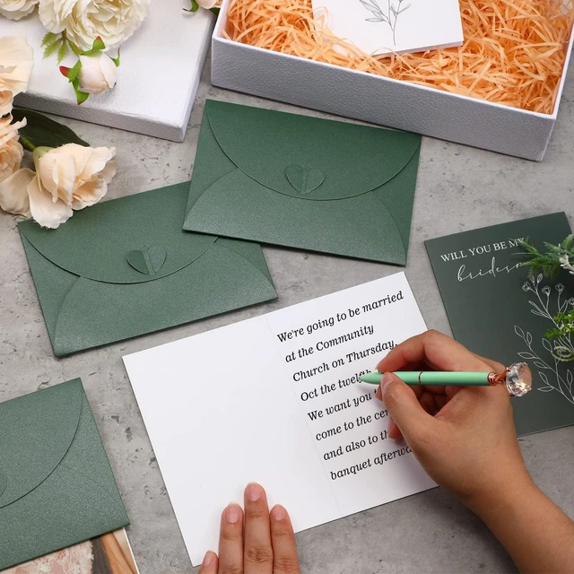 Alt view image 2 of 6 - Spakon 16 Pcs Bridesmaid Proposal Cards with Envelopes, Leaves, Flowers