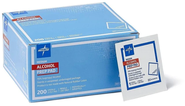 Main image of Medline Isopropyl Alcohol Pads, Sterile, Medium, Box of 200