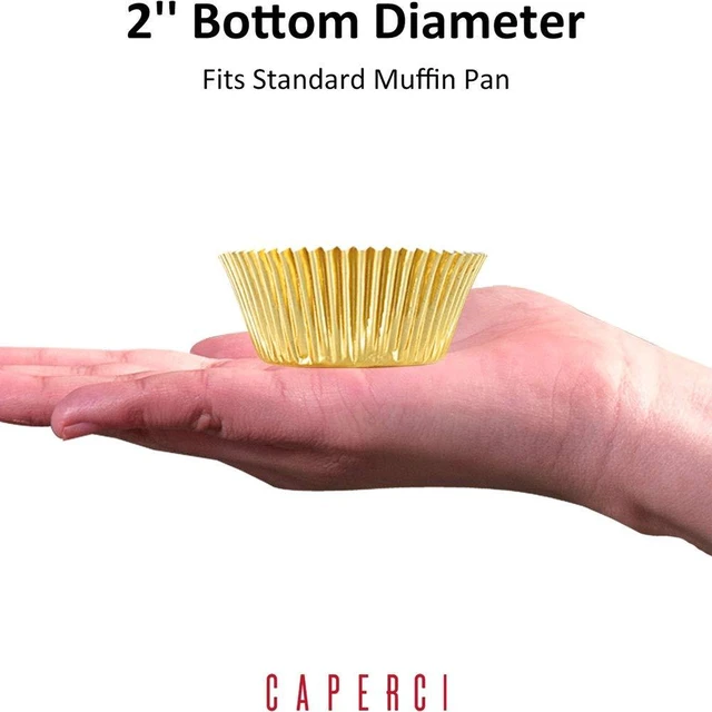 Alt view image 4 of 6 - Caperci Standard Cupcake Liners Gold Foil Muffin Baking Cups 150-Pack - Premium Greaseproof & Sturdy Cupcake Papers