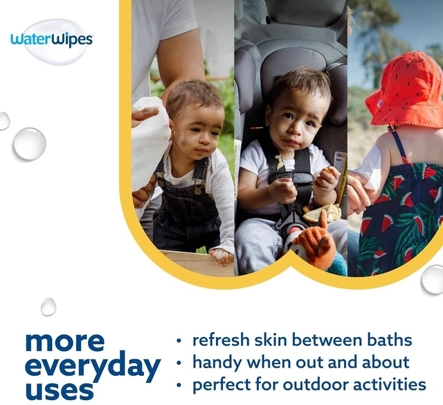 Alt view image 4 of 6 - WaterWipes Sensitive+ Bathing Wipes, 3-In-1 Cleans, Cares, Protects, 99.9% Water, Unscented & Hypoallergenic, 16 Count (1 Pack)