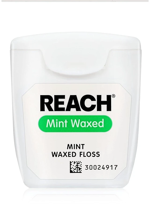 Alt view image 2 of 5 - REACH Waxed Dental Floss, Mint, Plaque Remover for Teeth, Shred Resistant, Floss Slides Smoothly, Easy to Use, Waxed, Deep Cleaning Teeth, Oral Care, PFAS Free, for Adults & Kids, 55 yd,(Pack of 3)