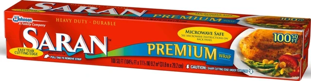 Main image of Saran Premium Plastic Wrap, Food Storage, Easy Dispense, 100 Sq Ft Roll