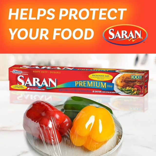 Alt view image 6 of 7 - Saran Premium Plastic Wrap, Food Storage, Easy Dispense, 100 Sq Ft Roll
