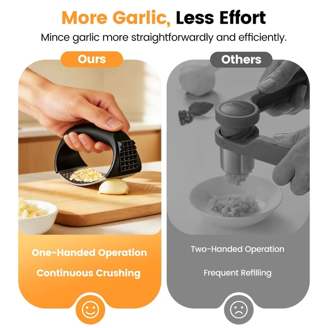 Alt view image 6 of 7 - Garlic Press Rocker Set with Garlic Peeler & Cleaning Brush,Stainless Steel Garlic Mincer Crusher,Easy Kitchen Gadget for Effortless Smashing,Kitchen Essentials,Home and Kitchen Utensils Accessories