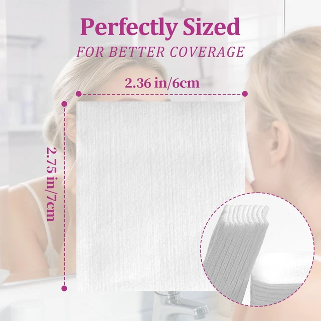 Alt view image 5 of 6 - Facial Cotton Pads, No Pressed Edges, 100% Natural Cotton, Super Soft, Hypoallergenic & Lint-Free, for Toner Application & Makeup Removal, Safe for Sensitive Skin(110 Count)