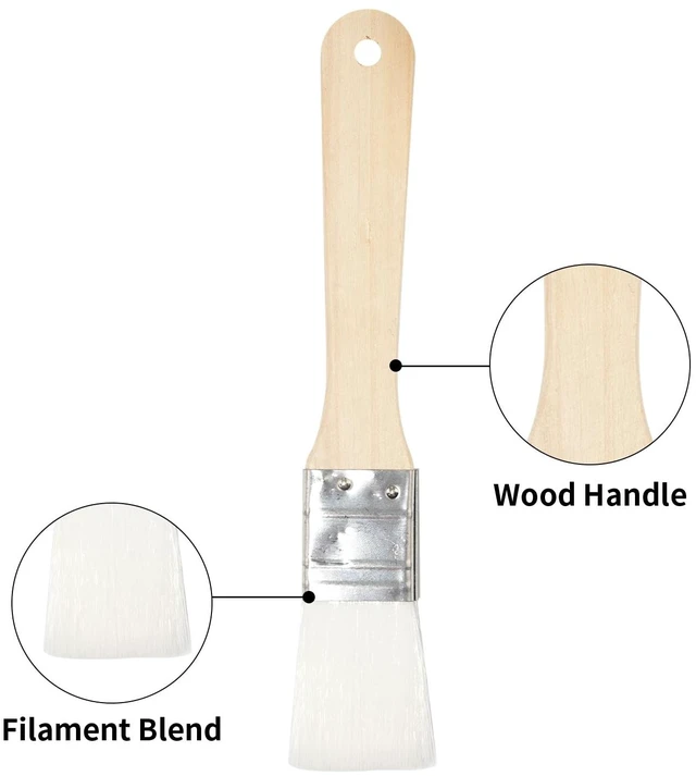 Alt view image 3 of 7 - Set of 3 Chip Paint Brushes with Synthetic Bristles for Priming Painting, Varnishing, Wood, Walls, Painting