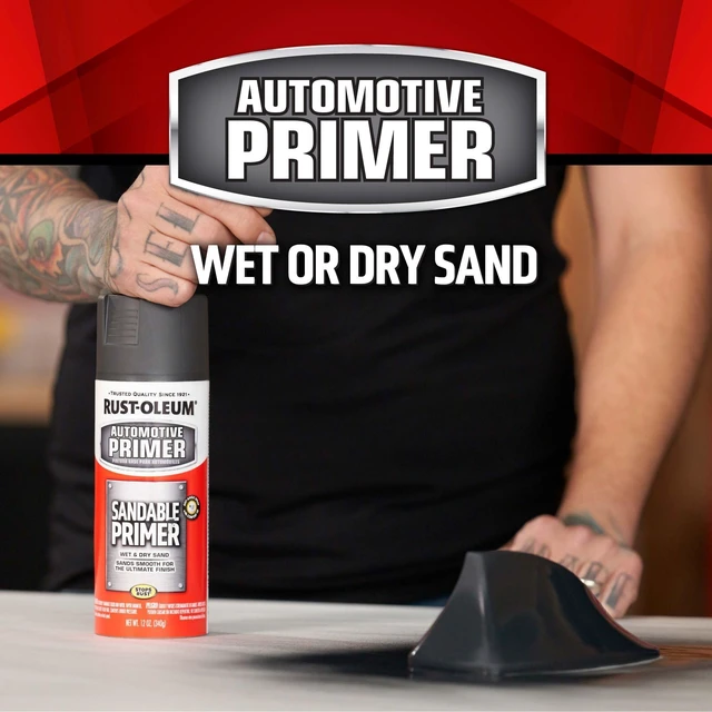 Alt view image 5 of 5 - Rust-Oleum 249415 Automotive Sandable Primer Spray, 12 oz, Gray