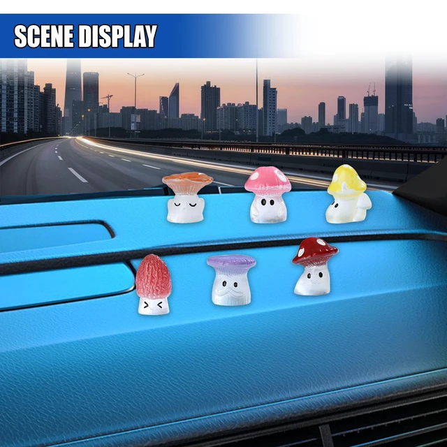 Alt view image 5 of 6 - 6PCS Luminous Mushrooms Car Dashboard Decorations
