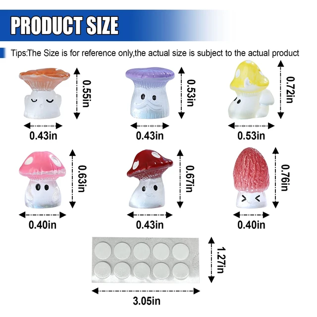 Alt view image 4 of 6 - 6PCS Luminous Mushrooms Car Dashboard Decorations