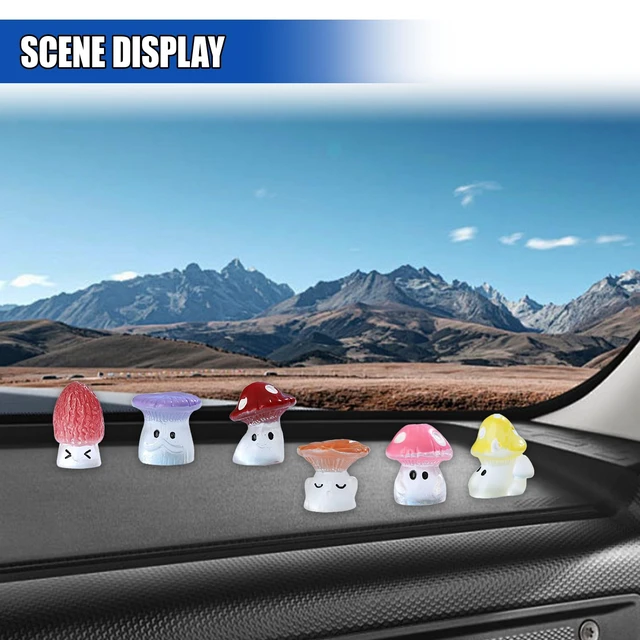 Alt view image 2 of 6 - 6PCS Luminous Mushrooms Car Dashboard Decorations