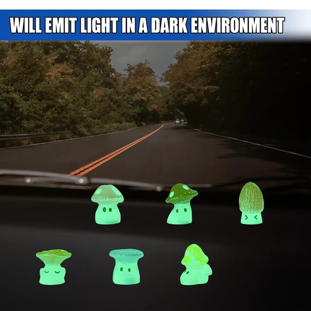 Alt view image 6 of 6 - 6PCS Luminous Mushrooms Car Dashboard Decorations