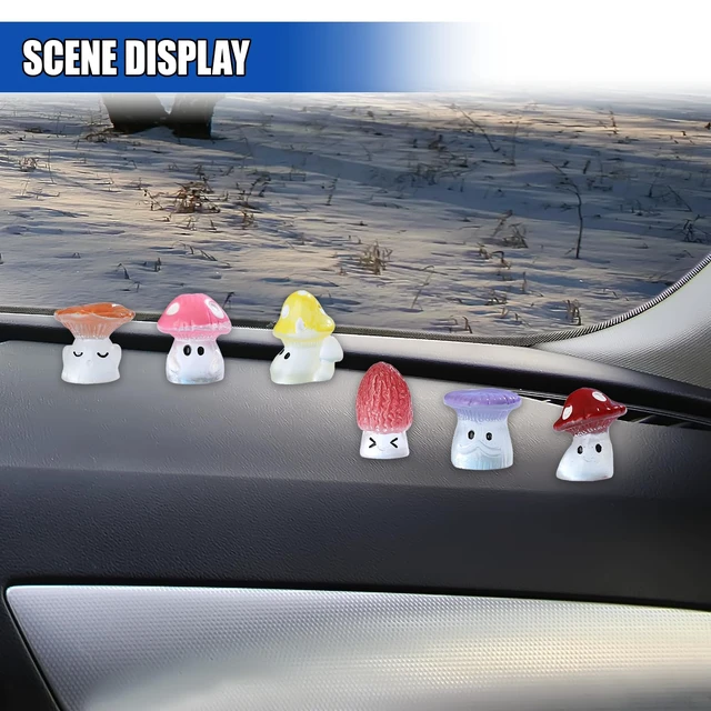 Alt view image 3 of 6 - 6PCS Luminous Mushrooms Car Dashboard Decorations