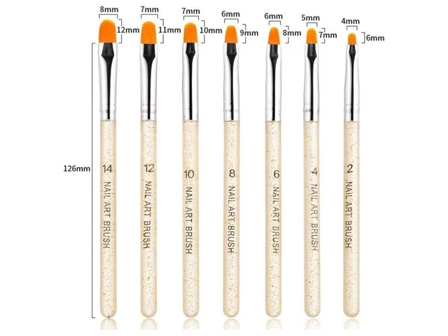 Alt view image 3 of 5 - 7Pcs Uv Gel Nail Brush, Poly Extension Gel Brush, Nail Art Painting Pen Set