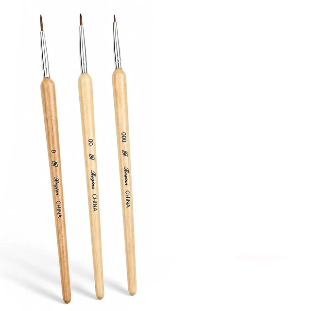 Main image of Nail Art Liner Brushes 3 Pcs Fine Nail Liner Brush with Wooden Handle for Nail DIY