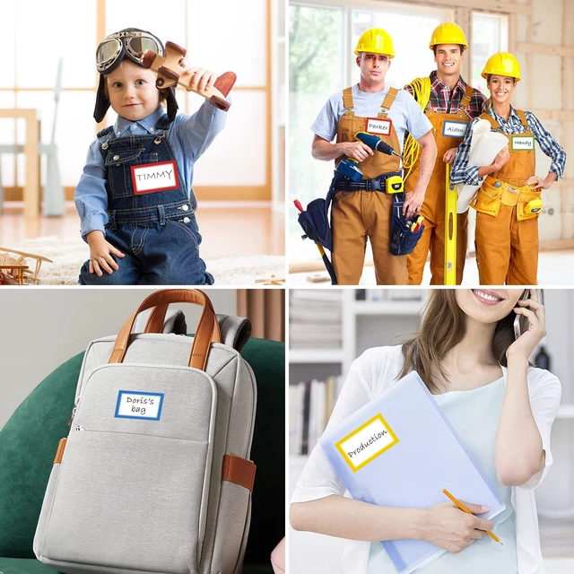 Alt view image 5 of 7 - 200 Stickers Colorful Plain Name Tag Labels, 3.5x2.25 Inch Border Name Tags