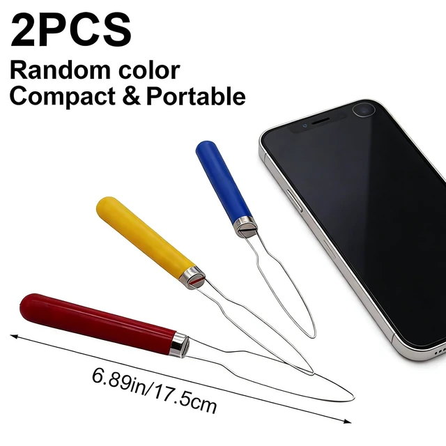 Alt view image 5 of 7 - 2 Pcs Button Hook Dressing Aid with Comfort Grip Handle - One Hand Button Helper for Arthritis, Seniors & Independent Living (Random Colors)