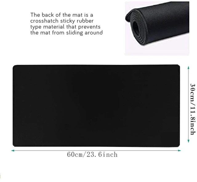 Alt view image 4 of 6 - Gaming Mouse Mat/Mouse Pad 23.6x11.8x0.12Inch | XXL Mouse pad | Table mat/Large Size | Improved Precision and Speed | Rubber Base for Stable Grip on Smooth Surfaces Non-Slip (60x30Black004)