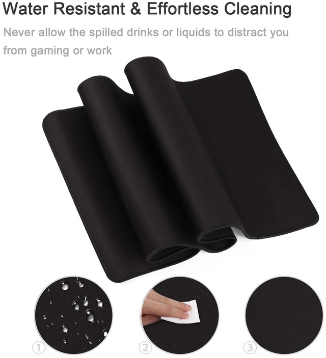 Alt view image 3 of 6 - Gaming Mouse Mat/Mouse Pad 23.6x11.8x0.12Inch | XXL Mouse pad | Table mat/Large Size | Improved Precision and Speed | Rubber Base for Stable Grip on Smooth Surfaces Non-Slip (60x30Black004)