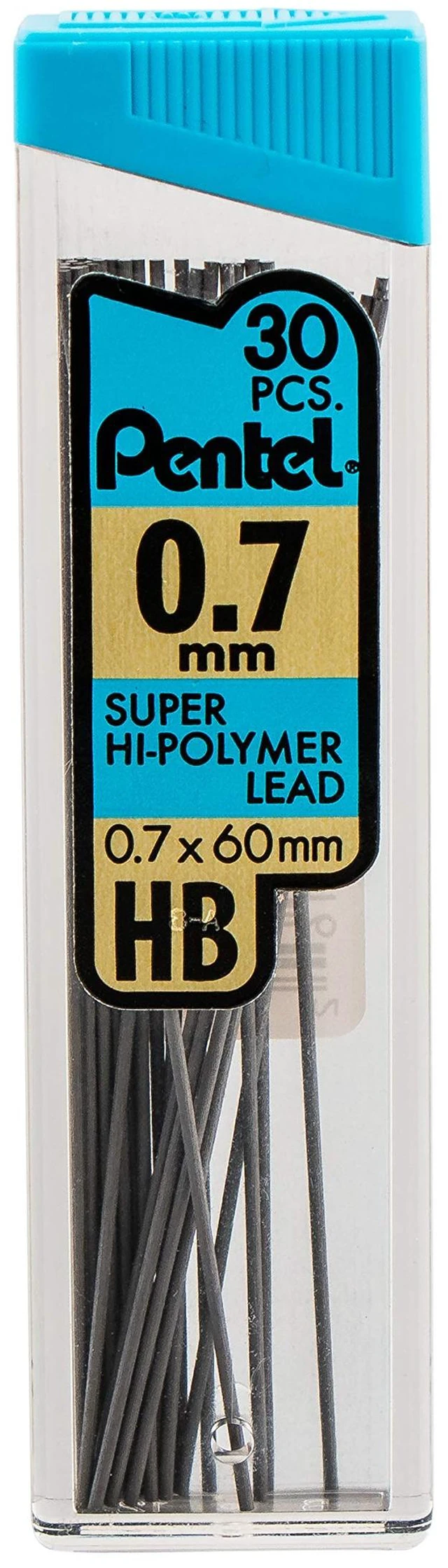 Alt view image 3 of 4 - Pentel C27BPHB3K6 Super Hi-Polymer Lead Refills, 0.7mm, HB, Black, 30 per Tube (Pack of 3 Tubes)